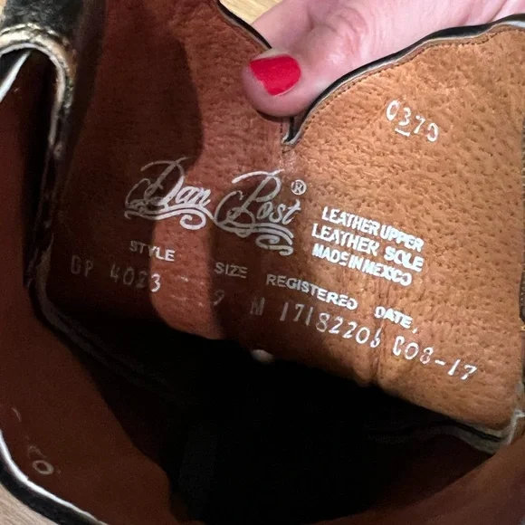 Dan Post Anna snip toe Embroidered Western Cowboy Boots, women’s size 9, - Picture 10 of 11